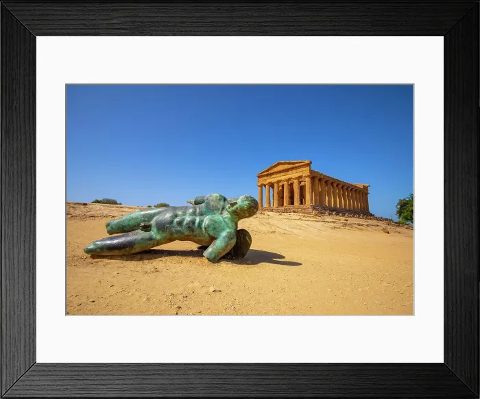 Framed Print : Temple of Concordia, fallen statue of Icarus, Valle dei Templi (Valley of Temples), UNESCO World Heritage Site, Hellenic architecture, Agrigento, Sicily, Italy, Mediterranean, Europe Framed Print : Temple of Concordia, fallen statue of Icarus, Valle dei Templi (Valley of Temples), UNESCO World Heritage Site, Hellenic architecture, Agrigento, Sicily, Italy, Mediterranean, Europe