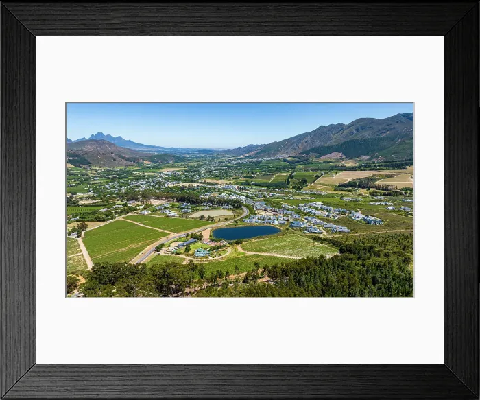 Framed Print : Aerial of Franschhoek, wine area, Western Cape Province, South Africa, Africa Framed Print : Aerial of Franschhoek, wine area, Western Cape Province, South Africa, Africa