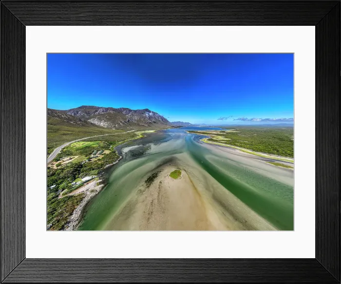 Framed Print : Panorama of the Klein River Lagoon, Hermanus, Western Cape Province, South Africa, Africa