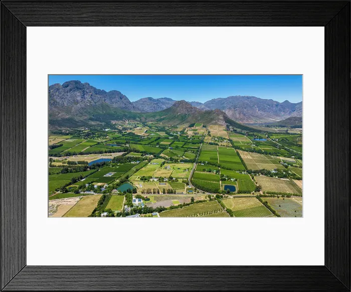 Framed Print : Aerial of Franschhoek, wine area, Western Cape Province, South Africa, Africa Framed Print : Aerial of Franschhoek, wine area, Western Cape Province, South Africa, Africa