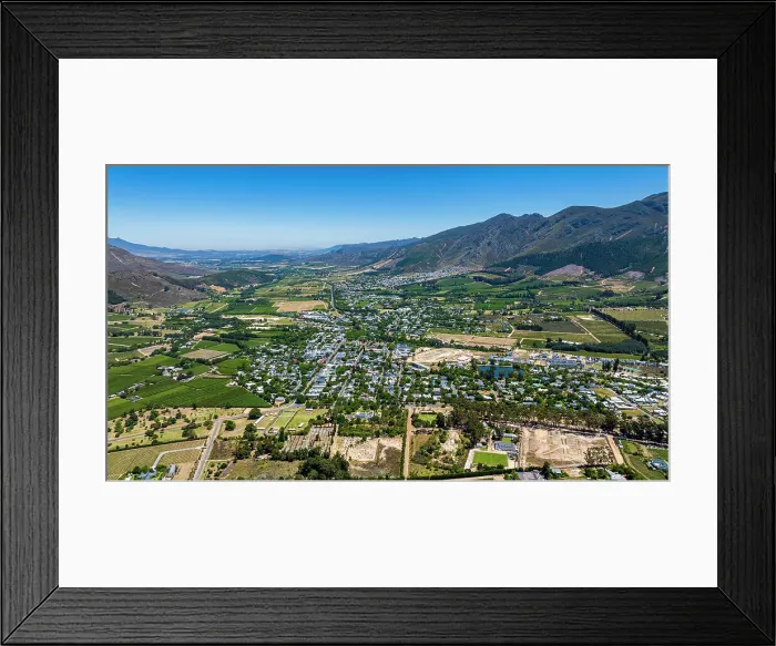Framed Print : Aerial of Franschhoek, wine area, Western Cape Province, South Africa, Africa Framed Print : Aerial of Franschhoek, wine area, Western Cape Province, South Africa, Africa