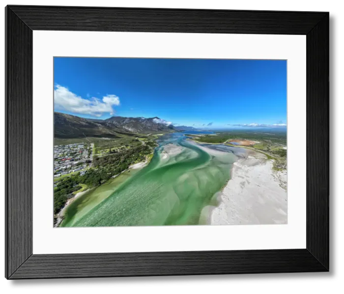 Framed Print : Panorama of the Klein River Lagoon, Hermanus, Western Cape Province, South Africa, Africa