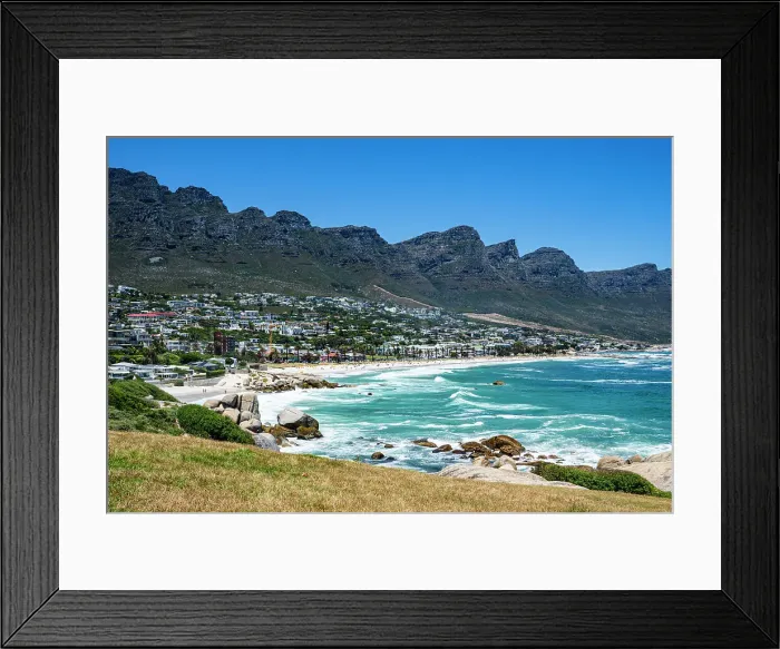 Framed Print : Fine sand beach under the Twelve Apostles, Camps Bay, Cape Town, South Africa, Africa Framed Print : Fine sand beach under the Twelve Apostles, Camps Bay, Cape Town, South Africa, Africa