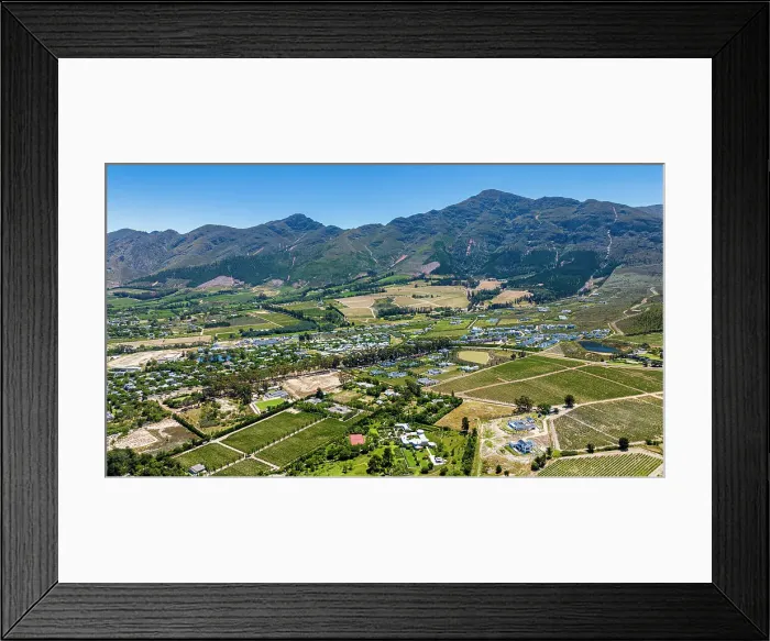 Framed Print : Aerial of Franschhoek, wine area, Western Cape Province, South Africa, Africa Framed Print : Aerial of Franschhoek, wine area, Western Cape Province, South Africa, Africa