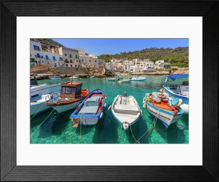 Framed Print : Levanzo Island, Cala Dogana, Aegadian Islands, province of Trapani, Sicily, Italy, Mediterranean, Europe Framed Print : Levanzo Island, Cala Dogana, Aegadian Islands, province of Trapani, Sicily, Italy, Mediterranean, Europe