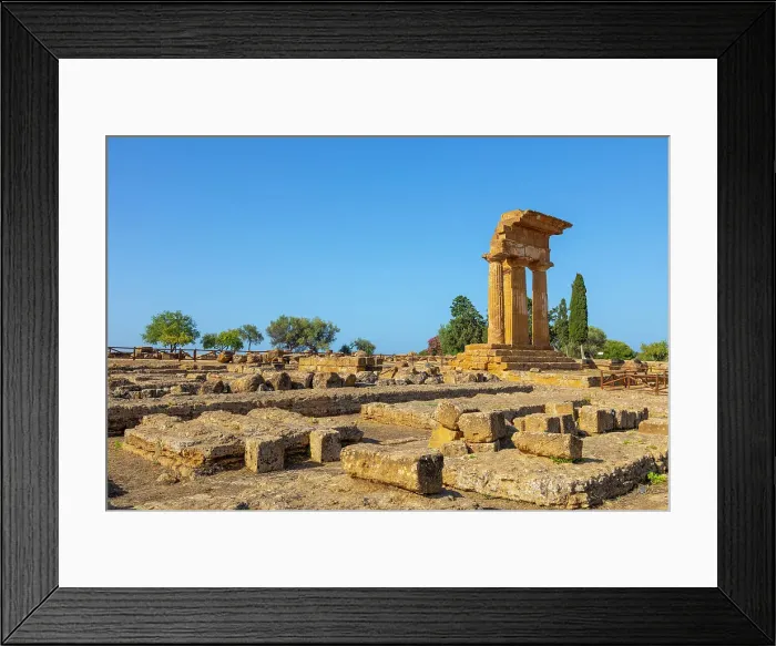 Framed Print : Temple of Castor and Pollux, Valle dei Templi (Valley of Temples), UNESCO World Heritage Site, Hellenic architecture, Agrigento, Sicily, Italy, Mediterranean, Europe Framed Print : Temple of Castor and Pollux, Valle dei Templi (Valley of Temples), UNESCO World Heritage Site, Hellenic architecture, Agrigento, Sicily, Italy, Mediterranean, Europe