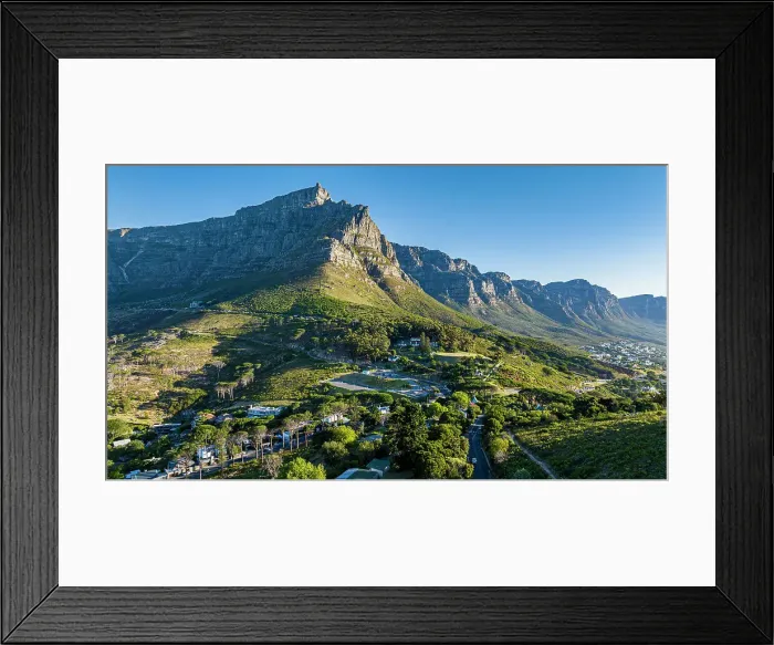 Framed Print : Aerial of the Table Mountain and the Twelve Apostles, Cape Town, South Africa, Africa