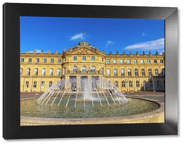 New Palace (Neues Schloss), fountain, Stuttgart, Baden-Wurttemberg state, Germany, Europe