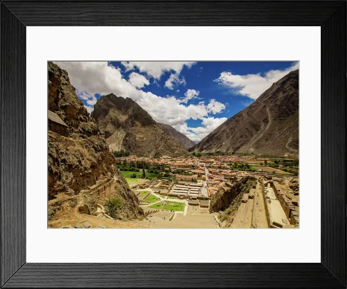Framed Print : High view of Ollantaytambo, Peru, South America