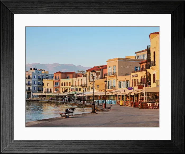 Framed Print : Old Town Waterfront at sunrise, City of Chania, Crete, Greek Islands, Greece, Europe Framed Print : Old Town Waterfront at sunrise, City of Chania, Crete, Greek Islands, Greece, Europe