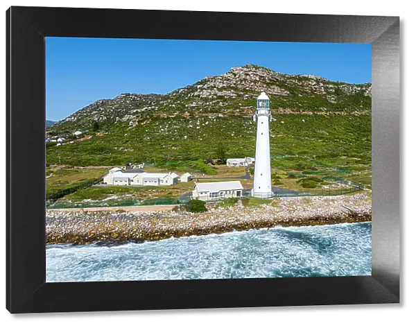 Aerial of Slangkop Lighthouse, Cape Town, Cape Peninsula, South Africa, Africa