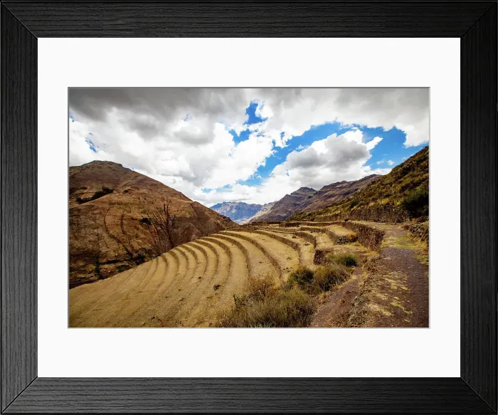 Framed Print : Pisaq agricultural terrace, Sacred Valley, Peru, South America Framed Print : Pisaq agricultural terrace, Sacred Valley, Peru, South America