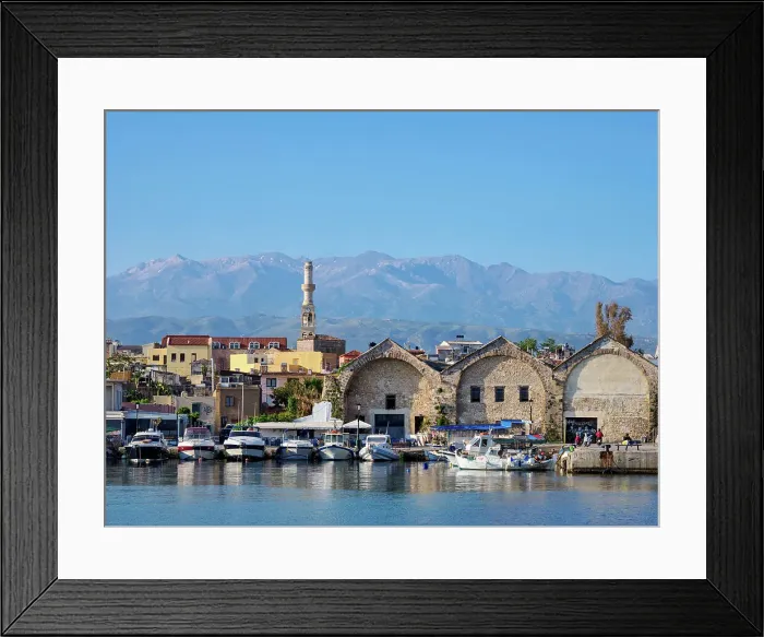 Framed Print : Venetian Shipyards, City of Chania, Crete, Greek Islands, Greece, Europe Framed Print : Venetian Shipyards, City of Chania, Crete, Greek Islands, Greece, Europe