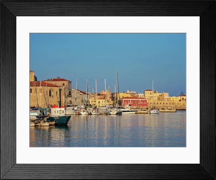 Framed Print : Old Town Marina at sunrise, City of Chania, Crete, Greek Islands, Greece, Europe Framed Print : Old Town Marina at sunrise, City of Chania, Crete, Greek Islands, Greece, Europe
