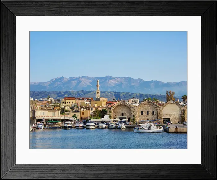 Framed Print : Venetian Shipyards, City of Chania, Crete, Greek Islands, Greece, Europe Framed Print : Venetian Shipyards, City of Chania, Crete, Greek Islands, Greece, Europe