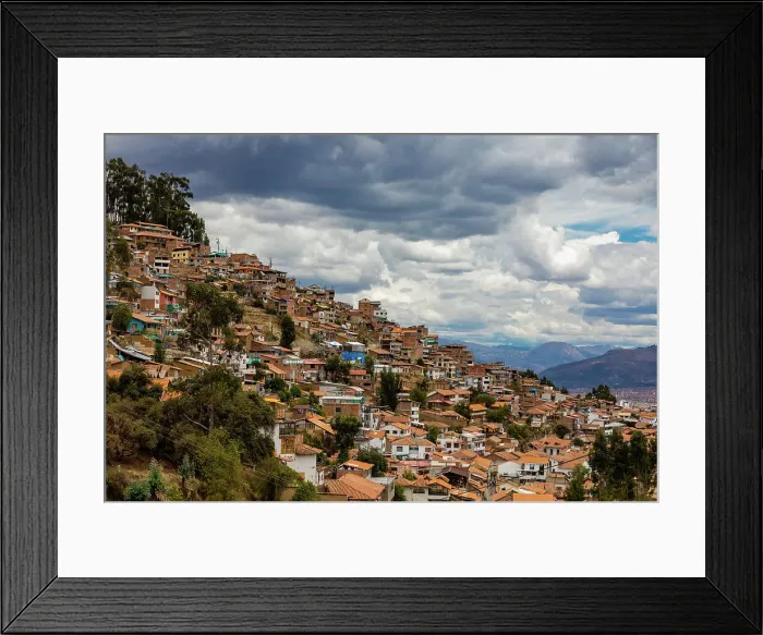 Framed Print : Hillside neighborhood in Cusco, Peru, South America Framed Print : Hillside neighborhood in Cusco, Peru, South America