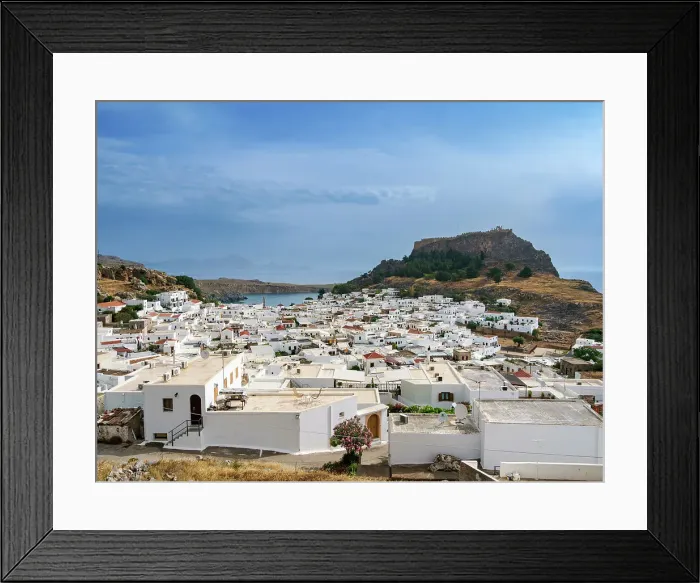 Framed Print : View over Lindos village towards the Acropolis, Rhodes Island, Dodecanese, Greek Islands, Greece, Europe Framed Print : View over Lindos village towards the Acropolis, Rhodes Island, Dodecanese, Greek Islands, Greece, Europe