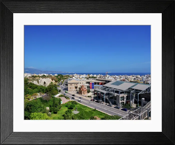 Framed Print : Cultural Conference Center of Heraklion, elevated view, City of Heraklion, Crete, Greek Islands, Greece, Europe Framed Print : Cultural Conference Center of Heraklion, elevated view, City of Heraklion, Crete, Greek Islands, Greece, Europe