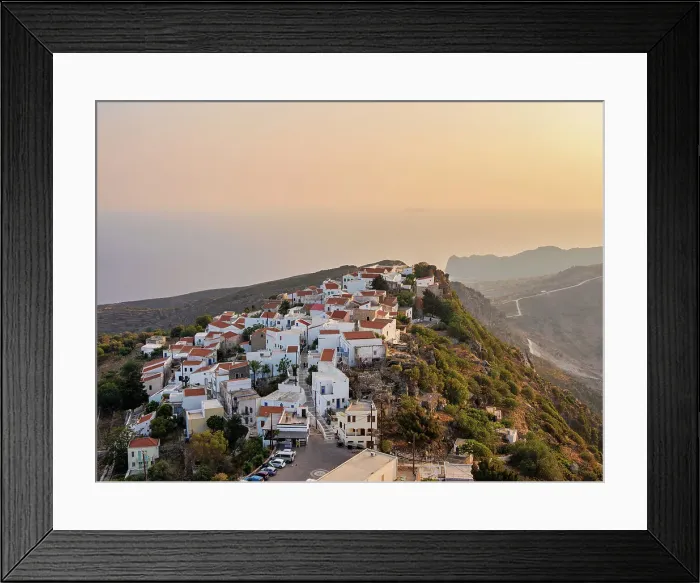 Framed Print : Nikia Village at sunset, elevated view, Nisyros Island, Dodecanese, Greek Islands, Greece, Europe Framed Print : Nikia Village at sunset, elevated view, Nisyros Island, Dodecanese, Greek Islands, Greece, Europe