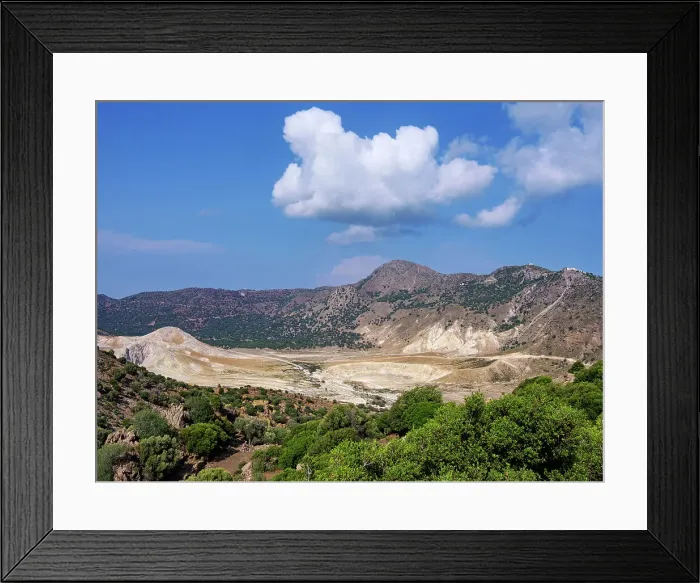 Framed Print : View towards the Stefanos Volcano Crater, Nisyros Island, Dodecanese, Greek Islands, Greece, Europe Framed Print : View towards the Stefanos Volcano Crater, Nisyros Island, Dodecanese, Greek Islands, Greece, Europe