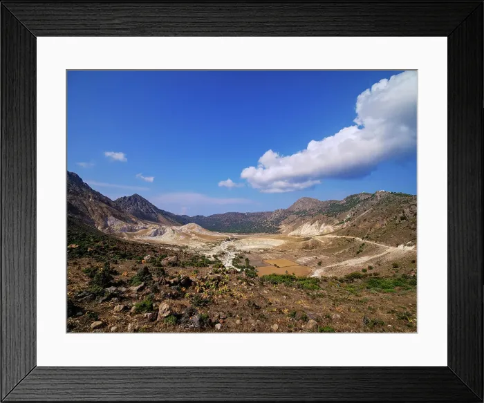 Framed Print : View towards the Stefanos Volcano Crater, Nisyros Island, Dodecanese, Greek Islands, Greece, Europe Framed Print : View towards the Stefanos Volcano Crater, Nisyros Island, Dodecanese, Greek Islands, Greece, Europe