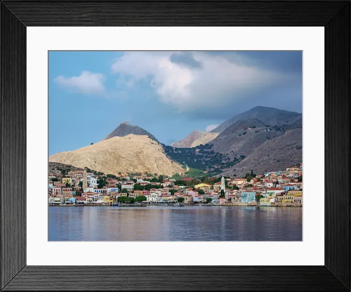 Framed Print : View towards the Chalki Village, Emporio, Halki Island, Dodecanese, Greek Islands, Greece, Europe Framed Print : View towards the Chalki Village, Emporio, Halki Island, Dodecanese, Greek Islands, Greece, Europe