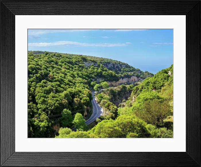 Framed Print : Road to Arkadi Monastery, elevated view, Rethymno Region, Crete, Greek Islands, Greece, Europe