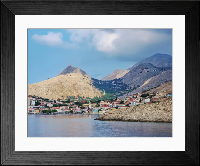 Framed Print : View towards Chalki Village, Emporio, Halki Island, Dodecanese, Greek Islands, Greece, Europe Framed Print : View towards Chalki Village, Emporio, Halki Island, Dodecanese, Greek Islands, Greece, Europe