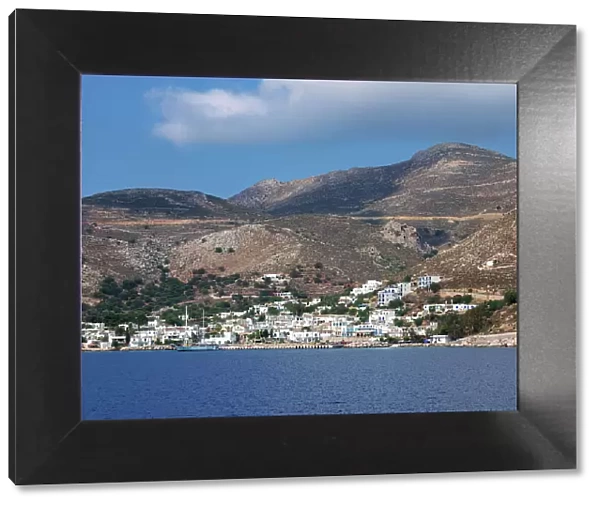 View towards Livadia Village, Tilos Island, Dodecanese, Greek Islands, Greece, Europe