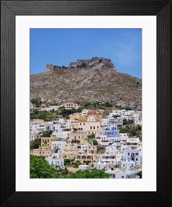 Framed Print : Platanos and Medieval Castle of Pandeli, Agia Marina, Leros Island, Dodecanese, Greek Islands, Greece, Europe Framed Print : Platanos and Medieval Castle of Pandeli, Agia Marina, Leros Island, Dodecanese, Greek Islands, Greece, Europe