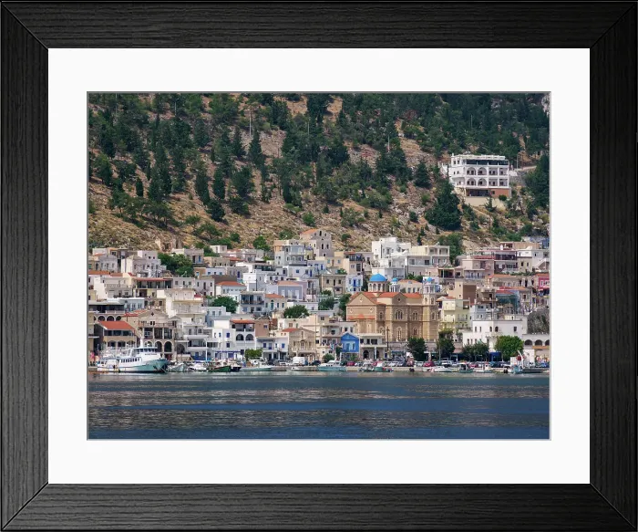 Framed Print : View towards the Church of Saint Nicholas, Pothia (Kalymnos Town), Kalymnos Island, Dodecanese, Greek Islands, Greece, Europe Framed Print : View towards the Church of Saint Nicholas, Pothia (Kalymnos Town), Kalymnos Island, Dodecanese, Greek Islands, Greece, Europe