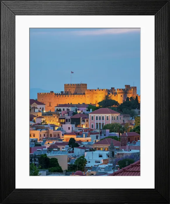 Framed Print : Palace of the Grand Master of the Knights of Rhodes at dusk, UNESCO World Heritage Site, Medieval Old Town, Rhodes City, Rhodes Island, Dodecanese, Greek Islands, Greece, Europe Framed Print : Palace of the Grand Master of the Knights of Rhodes at dusk, UNESCO World Heritage Site, Medieval Old Town, Rhodes City, Rhodes Island, Dodecanese, Greek Islands, Greece, Europe
