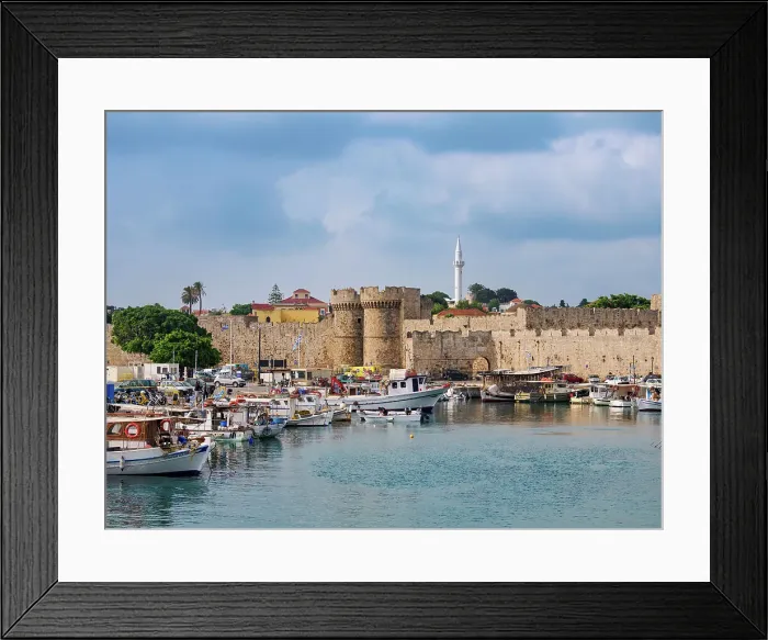 Framed Print : Kolona Harbour, Medieval Old Town, Rhodes City, Rhodes Island, Dodecanese, Greek Islands, Greece, Europe Framed Print : Kolona Harbour, Medieval Old Town, Rhodes City, Rhodes Island, Dodecanese, Greek Islands, Greece, Europe