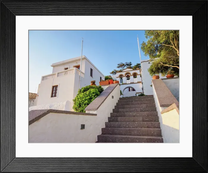 Framed Print : Stairway to the Church of Panagia i Diasozousa, Virgin Mary the Saviour, Patmos Chora, Patmos Island, Dodecanese, Greek Islands, Greece, Europe Framed Print : Stairway to the Church of Panagia i Diasozousa, Virgin Mary the Saviour, Patmos Chora, Patmos Island, Dodecanese, Greek Islands, Greece, Europe