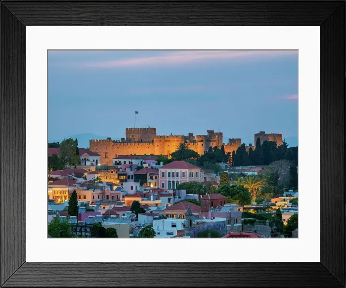 Framed Print : Palace of the Grand Master of the Knights of Rhodes at dusk, UNESCO World Heritage Site, Medieval Old Town, Rhodes City, Rhodes Island, Dodecanese, Greek Islands, Greece, Europe Framed Print : Palace of the Grand Master of the Knights of Rhodes at dusk, UNESCO World Heritage Site, Medieval Old Town, Rhodes City, Rhodes Island, Dodecanese, Greek Islands, Greece, Europe