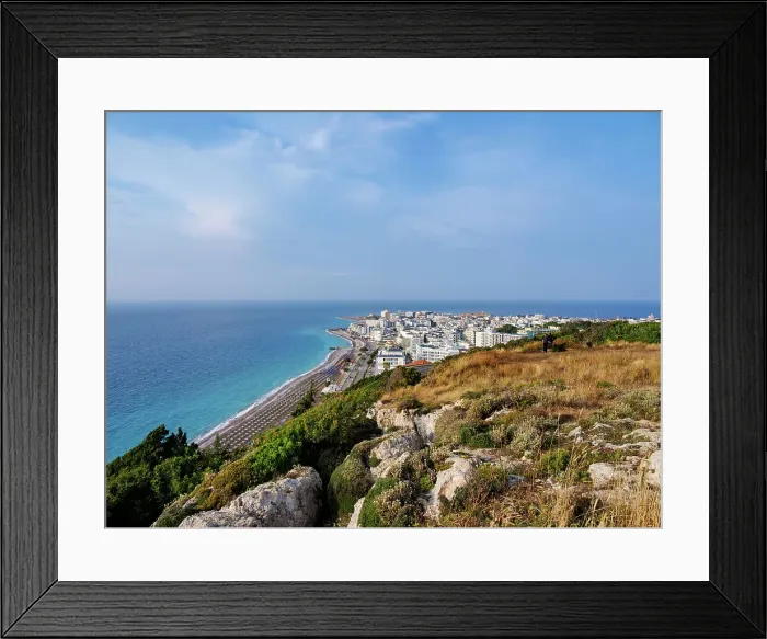 Framed Print : Cityscape from St. Stephen's Hill (Monte Smith), Rhodes City, Rhodes Island, Dodecanese, Greek Islands, Greece, Europe Framed Print : Cityscape from St. Stephen's Hill (Monte Smith), Rhodes City, Rhodes Island, Dodecanese, Greek Islands, Greece, Europe