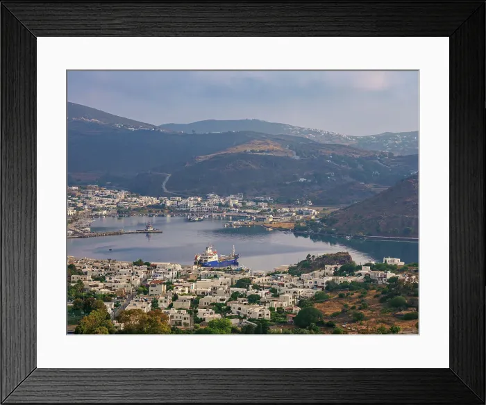 Framed Print : Skala Port, elevated view, Patmos Island, Dodecanese, Greek Islands, Greece, Europe Framed Print : Skala Port, elevated view, Patmos Island, Dodecanese, Greek Islands, Greece, Europe