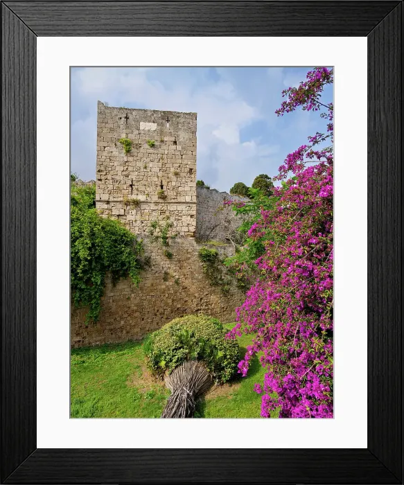 Framed Print : Defensive Wall of the Medieval Old Town, Rhodes City, Rhodes Island, Dodecanese, Greek Islands, Greece, Europe Framed Print : Defensive Wall of the Medieval Old Town, Rhodes City, Rhodes Island, Dodecanese, Greek Islands, Greece, Europe