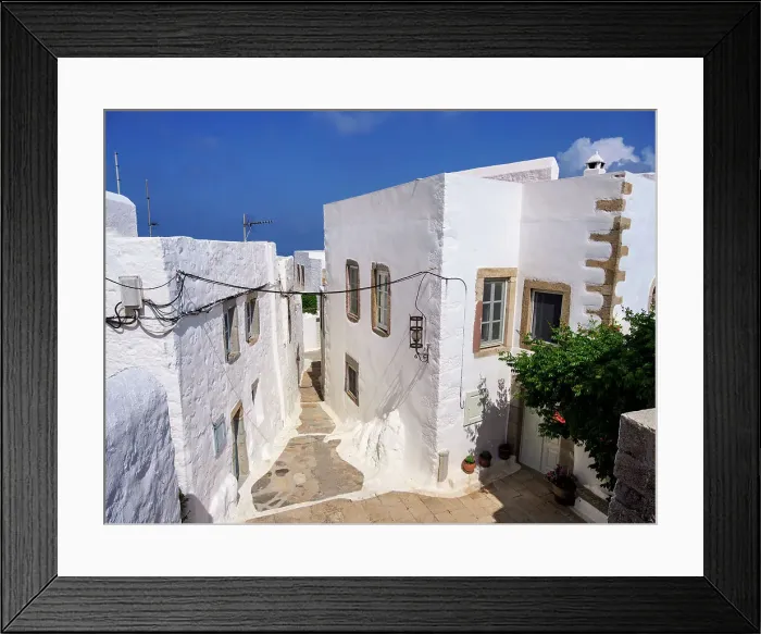 Framed Print : Street of Patmos Chora, Patmos Island, Dodecanese, Greek Islands, Greece, Europe Framed Print : Street of Patmos Chora, Patmos Island, Dodecanese, Greek Islands, Greece, Europe
