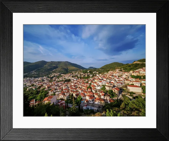 Framed Print : Ano Vathy, elevated view, Samos Town, Samos Island, North Aegean, Greek Islands, Greece, Europe Framed Print : Ano Vathy, elevated view, Samos Town, Samos Island, North Aegean, Greek Islands, Greece, Europe