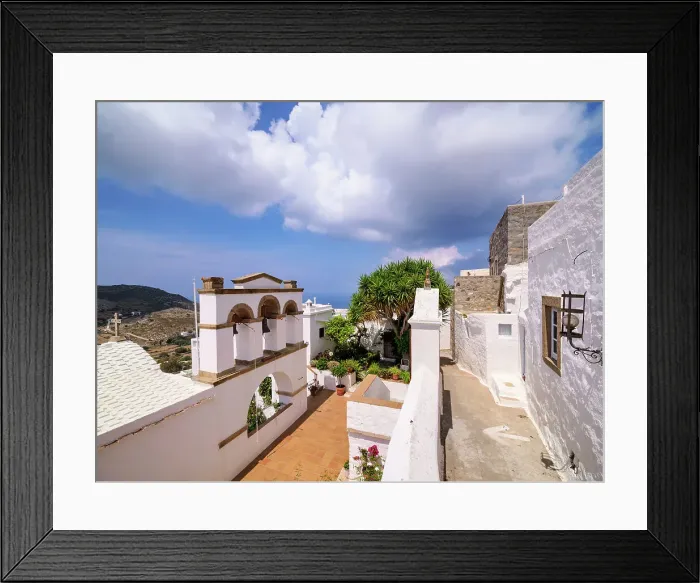 Framed Print : Church of Panagia i Diasozousa, Virgin Mary the Saviour, elevated view, Patmos Chora, Patmos Island, Dodecanese, Greek Islands, Greece, Europe Framed Print : Church of Panagia i Diasozousa, Virgin Mary the Saviour, elevated view, Patmos Chora, Patmos Island, Dodecanese, Greek Islands, Greece, Europe