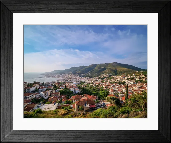 Framed Print : Ano Vathy and Samos Town, elevated view, Samos Island, North Aegean, Greek Islands, Greece, Europe Framed Print : Ano Vathy and Samos Town, elevated view, Samos Island, North Aegean, Greek Islands, Greece, Europe