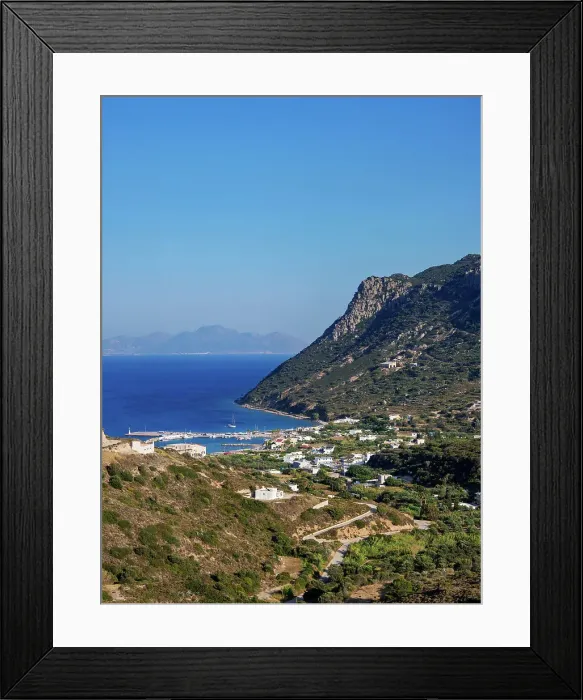 Framed Print : Kamari Bay, elevated view, Kos Island, Dodecanese, Greek Islands, Greece, Europe