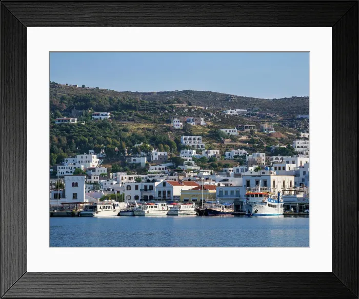 Framed Print : Port in Skala, Patmos Island, Dodecanese, Greek Islands, Greece, Europe Framed Print : Port in Skala, Patmos Island, Dodecanese, Greek Islands, Greece, Europe