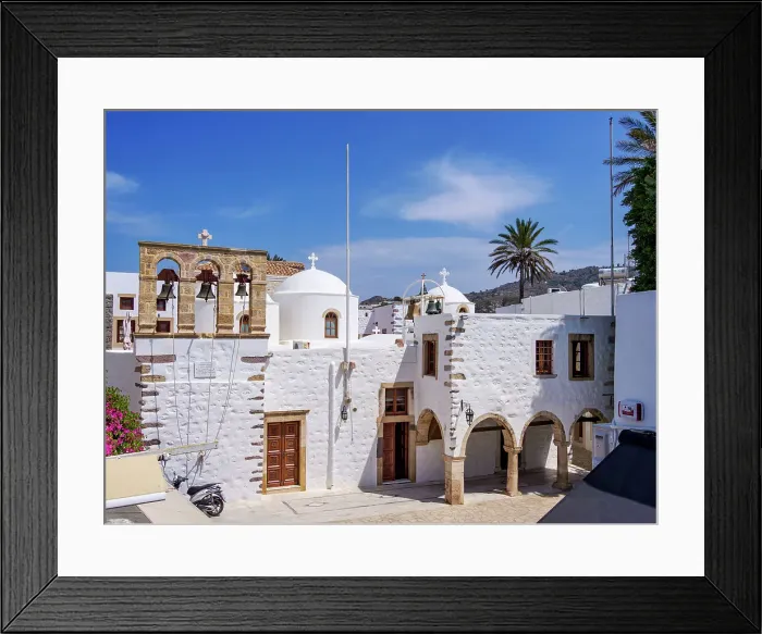 Framed Print : Church of Agios Ioannis Prodromos, Skala, Patmos Island, Dodecanese, Greek Islands, Greece, Europe Framed Print : Church of Agios Ioannis Prodromos, Skala, Patmos Island, Dodecanese, Greek Islands, Greece, Europe