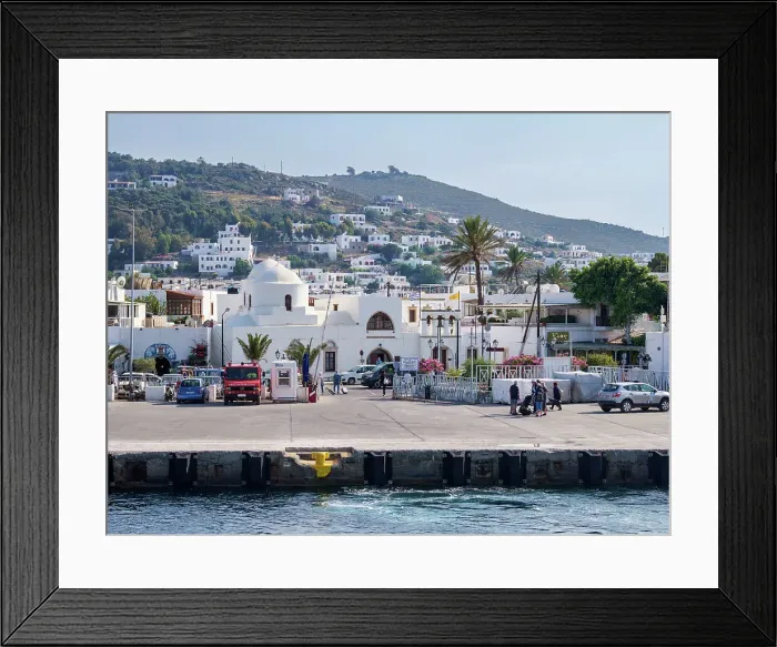 Framed Print : Waterfront of Skala, Patmos Island, Dodecanese, Greek Islands, Greece, Europe Framed Print : Waterfront of Skala, Patmos Island, Dodecanese, Greek Islands, Greece, Europe