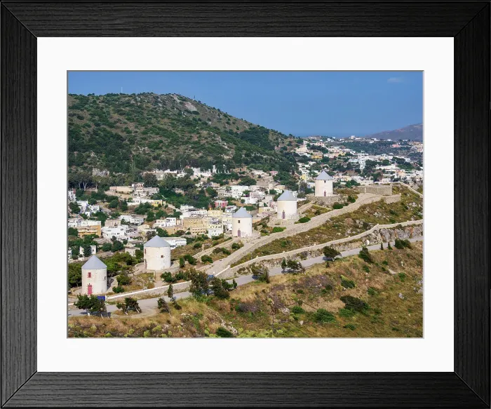Framed Print : Windmills of Pandeli, Leros Island, Dodecanese, Greek Islands, Greece, Europe Framed Print : Windmills of Pandeli, Leros Island, Dodecanese, Greek Islands, Greece, Europe