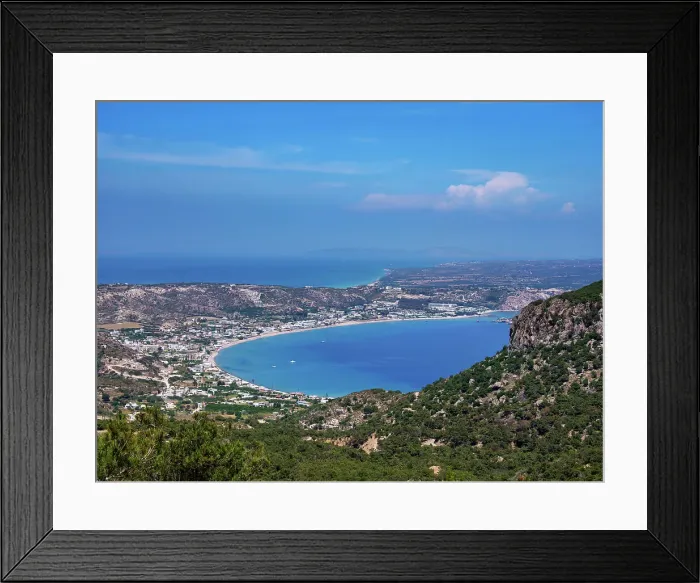 Framed Print : Kamari Bay, elevated view, Kefalos, Kos Island, Dodecanese, Greek Islands, Greece, Europe