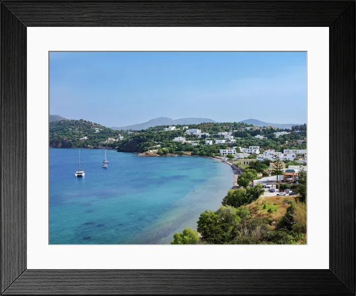 Framed Print : Vromolithos Beach, elevated view, Leros Island, Dodecanese, Greek Islands, Greece, Europe Framed Print : Vromolithos Beach, elevated view, Leros Island, Dodecanese, Greek Islands, Greece, Europe