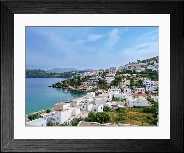 Framed Print : Pandeli, elevated view, Agia Marina, Leros Island, Dodecanese, Greek Islands, Greece, Europe